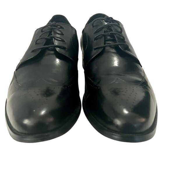 Steven Land Hand Made Leather Wingtip Oxford Dress Shoes Black10.5 Vero Cuoio - Picture 3 of 10